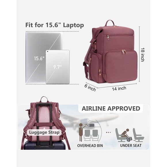 CEI-CEI Diaper Backpack Neoprene insulated pocket NEW (Dusty PInk) - Picture 5 of 10